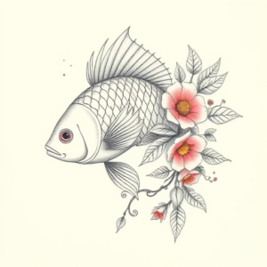 Floral Fish Tattoo