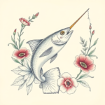 Floral Fishing Tattoo