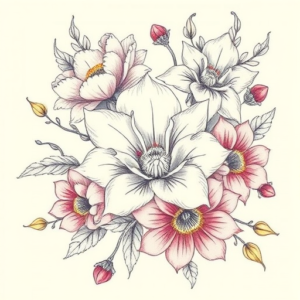 Floral Gambling Tattoo