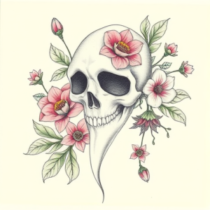 Floral Ghostface Tattoo