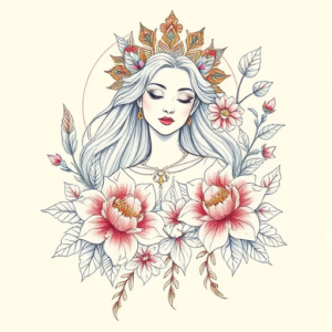 Floral Goddess Tattoo
