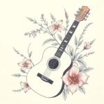 Floral Guitar Tattoo