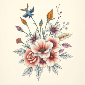 Floral Halloween Tattoo