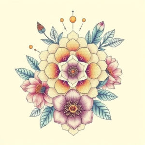 Floral Honeycomb Tattoo