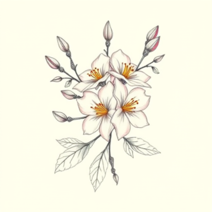 Floral Honeysuckle Tattoo