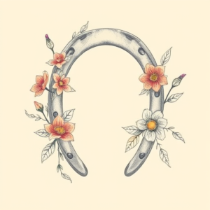 Floral Horseshoe Tattoo