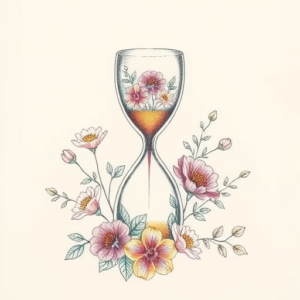 Floral Hourglass Tattoo