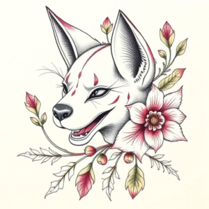 Floral Hyena Tattoo