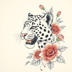 Floral Jaguar Tattoo