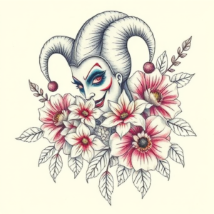 Floral Jester Tattoo