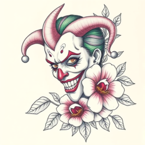 Floral Joker Tattoo