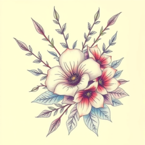 Floral Katana Tattoo