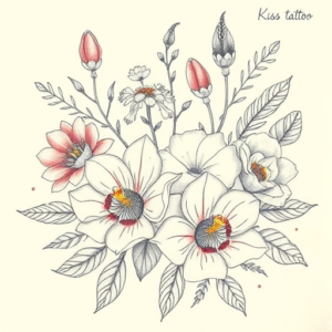 Floral Kiss Tattoo