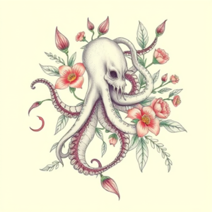 Floral Kraken Tattoo