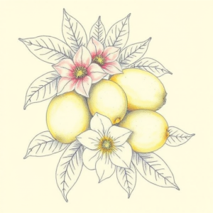 Floral Lemon Tattoo
