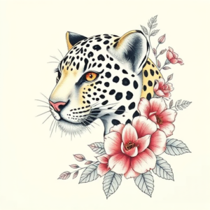 Floral Leopard Tattoo