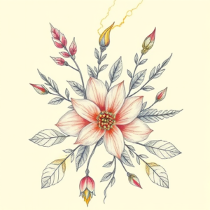 Floral Lightning Tattoo