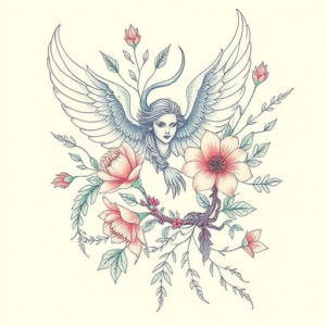 Floral Lucifer Tattoo