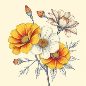 Floral Marigold Tattoo