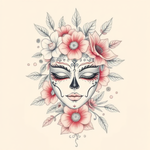 Floral Mask Tattoo