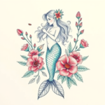Floral Mermaid Tattoo