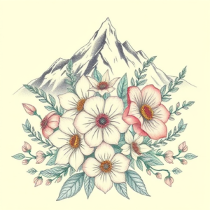 Floral Mountain Tattoo