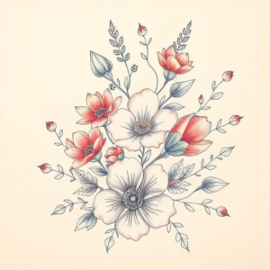 Floral Music Tattoo