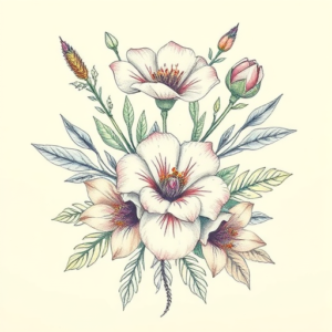 Floral Nautical Tattoo