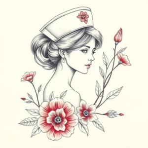 Floral Nurse Tattoo