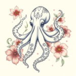 Floral Octopus Tattoo