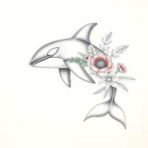 Floral Orca Tattoo