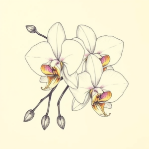 Floral Orchid Tattoo
