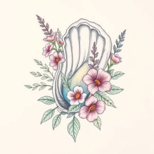 Floral Oyster Tattoo