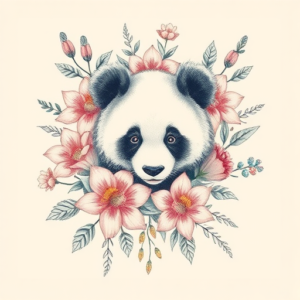 Floral Panda Tattoo