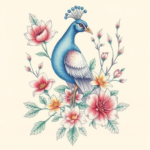 Floral Peacock Tattoo