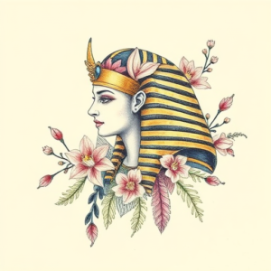 Floral Pharaoh Tattoo