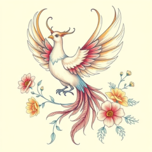 Floral Phoenix Tattoo
