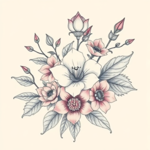 Floral Pirate Tattoo