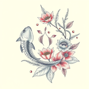 Floral Pisces Tattoo