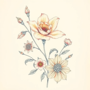 Floral Poseidon Tattoo