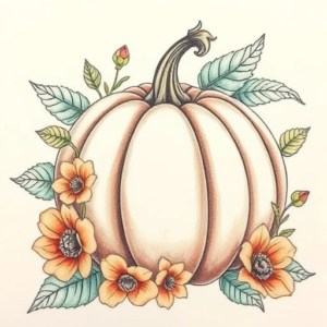 Floral Pumpkin Tattoo