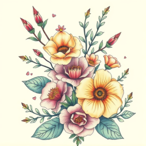 Floral Puzzle Tattoo