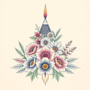 Floral Pyramid Tattoo