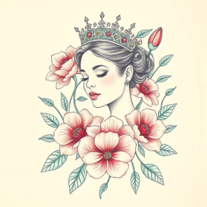 Floral Queen Tattoo