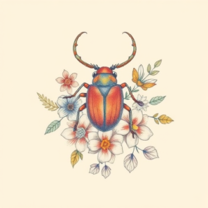 Floral Scarab Tattoo