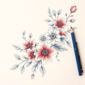 Floral Scroll Tattoo