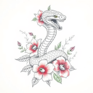 Floral Serpent Tattoo