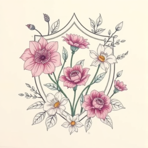 Floral Shield Tattoo