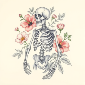 Floral Skeleton Tattoo
