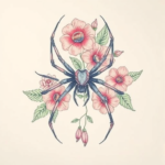 Floral Spider Tattoo